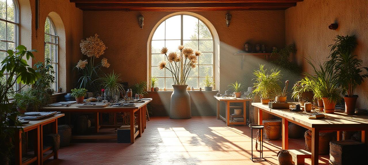 Interno del laboratorio artistico Metallion Fiori a Roma